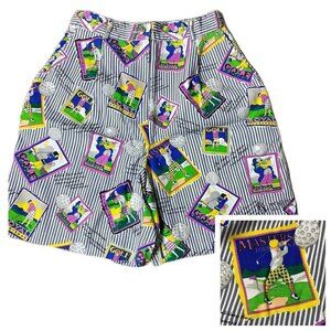 Vintage Retro High Waist Pleated Shorts